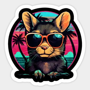 Retro Wave Degu Sticker